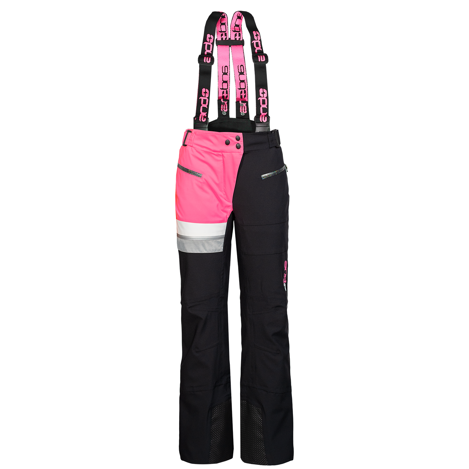 andINSTRUCTOR -hlače ženske hlače - ČRNA/FLUO FUKSIJA/SREBRNA