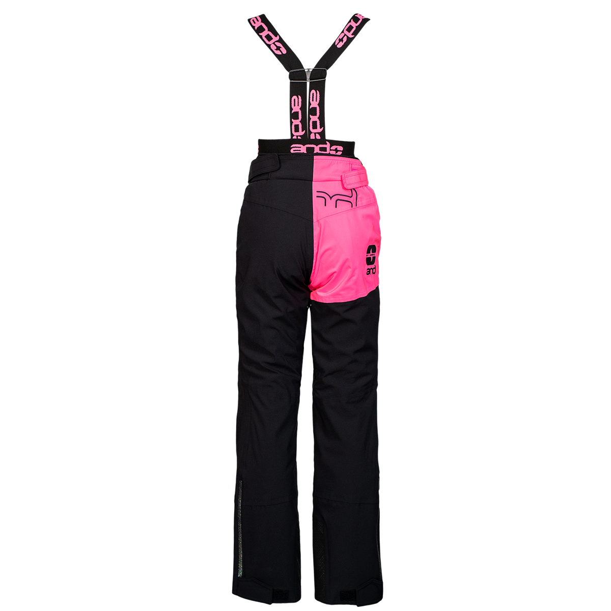 andINSTRUCTOR -hlače ženske hlače - ČRNA/FLUO FUKSIJA/SREBRNA