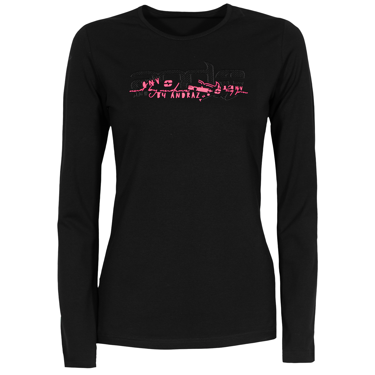 andMELL ženska majica - ČRNA/FLUO FUKSIJA