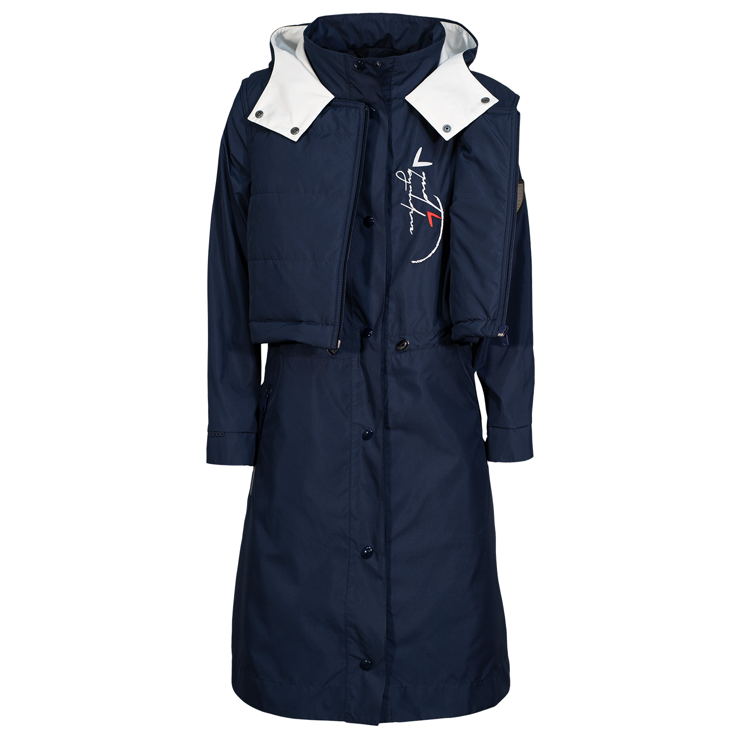 andREMY ženski plašč - T.MODRA/BELA/RDEČA