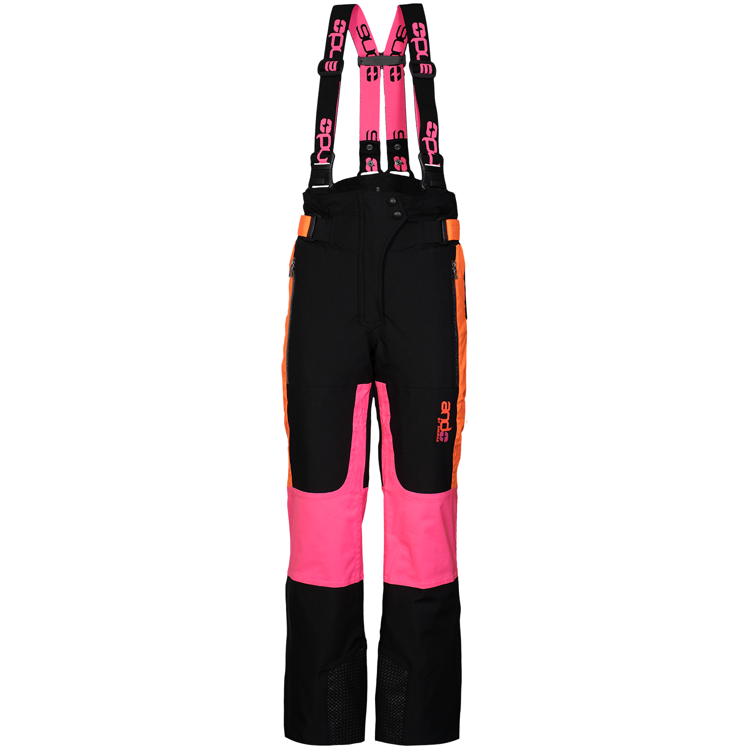 andALAYA - H ženske hlače - ČRNA/FLUO FUKSIJA/FLUO ORANŽ