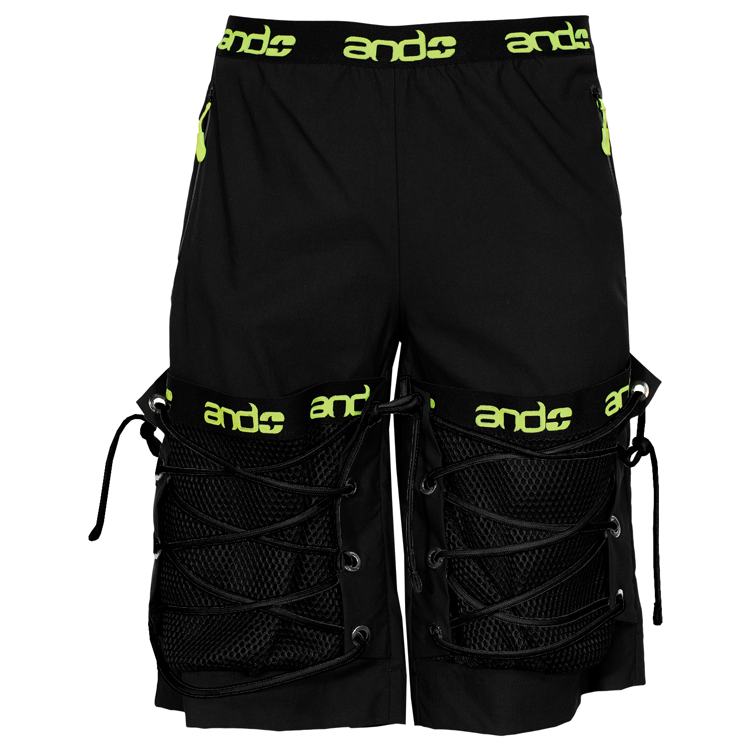 andANŽE - HLAČE moške bermuda - ČRNA/FLUO RUMENA