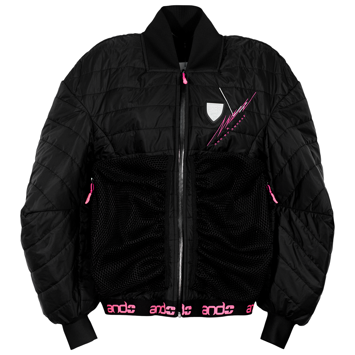 andANŽE-JAKNA ženska jakna - ČRNA/FLUO FUKSIJA - 42/44