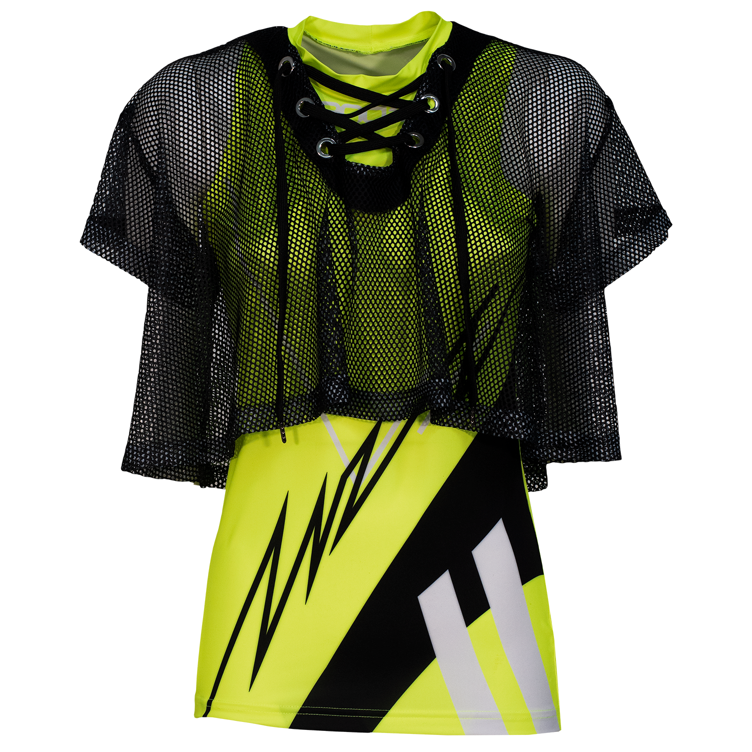 andANŽE - Majica ženska majica - FLUO RUMENA/ČRNA
