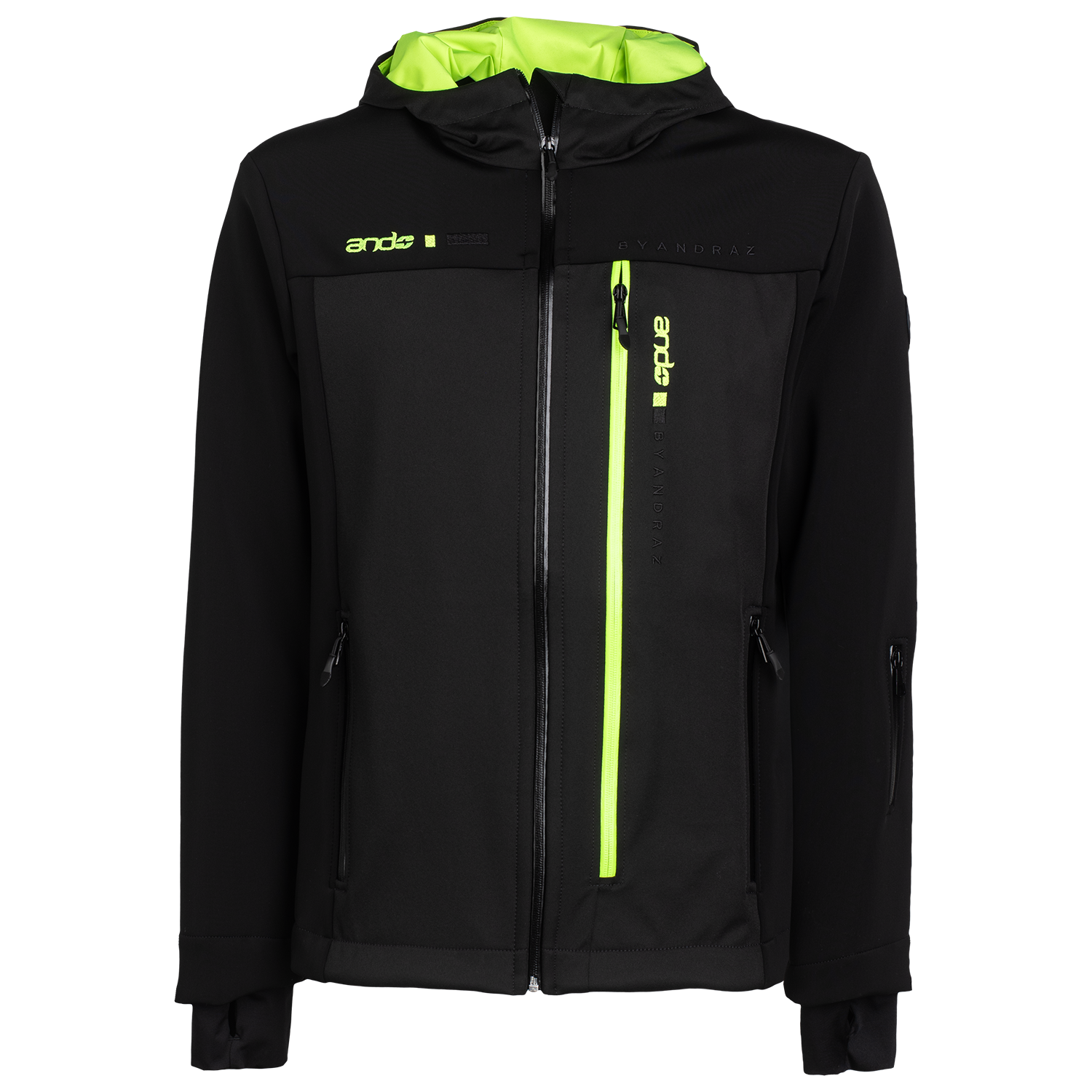andKEIAN - moški windstop - ČRNA,FLUO RUMENA