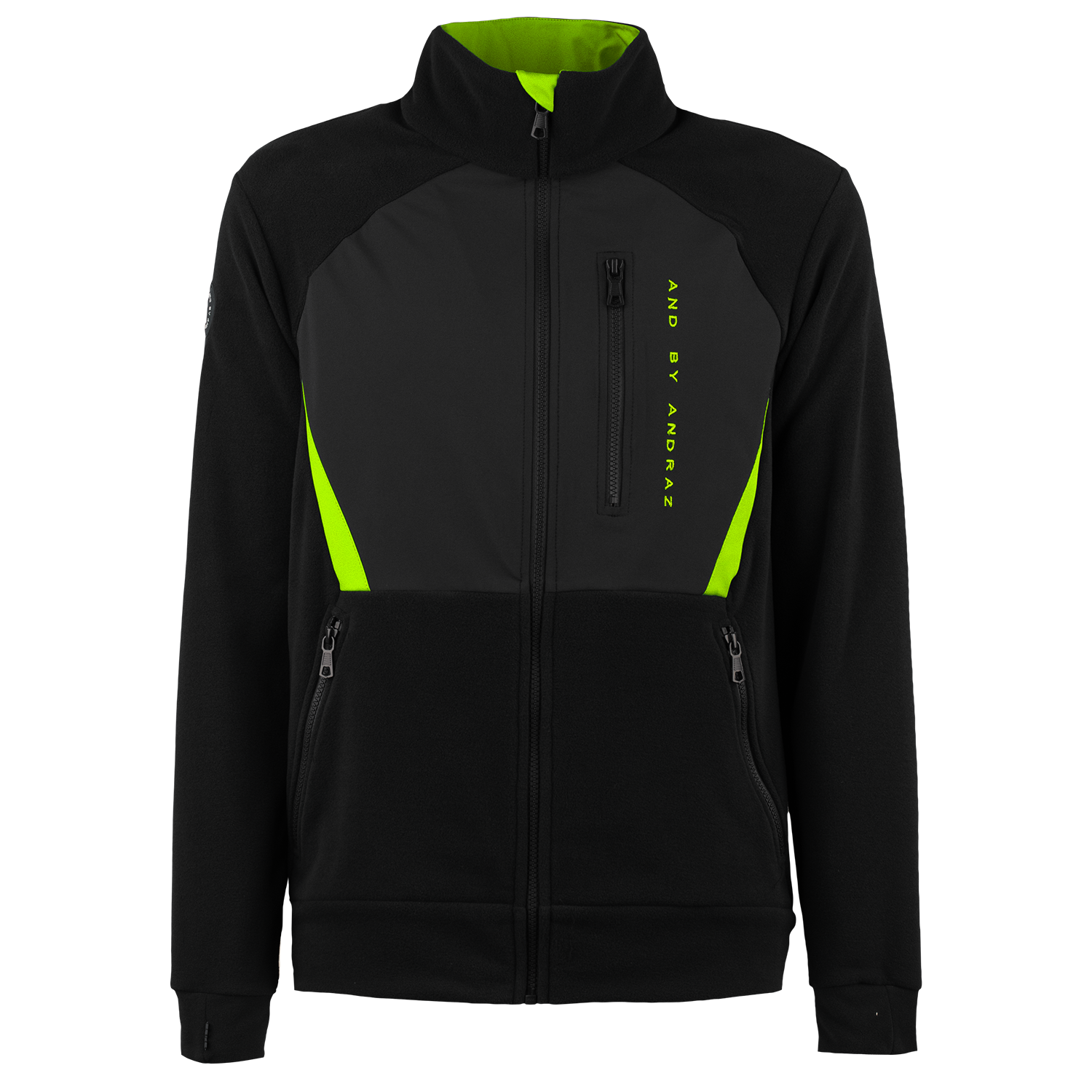 andWARM moški termovelur - ČRNA/FLUO RUMENA